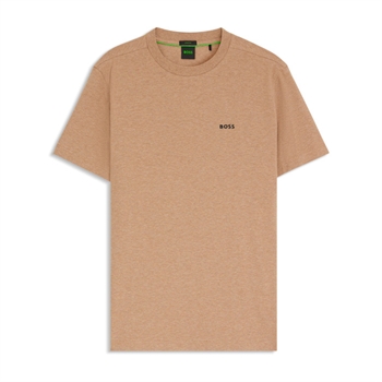 Klassisk t-shirt i farven støvet beige med logo fra BOSS