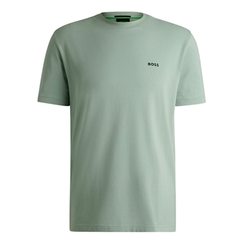 Klassisk lysegrøn t-shirt med logo fra BOSS
