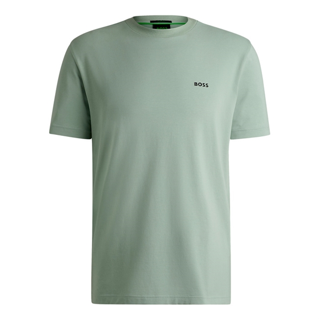 Klassisk lysegrøn t-shirt med logo fra BOSS