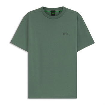 Klassisk støvet grøn t-shirt med logo fra BOSS