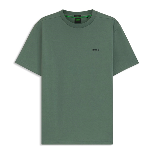 Klassisk støvet grøn t-shirt med logo fra BOSS