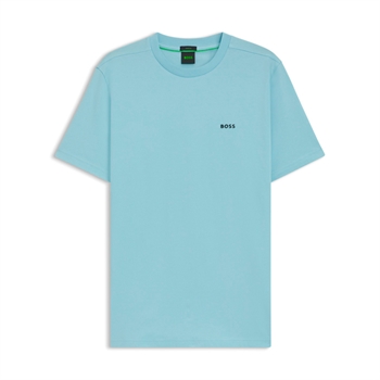 Klassisk turkis blå t-shirt med logo fra BOSS