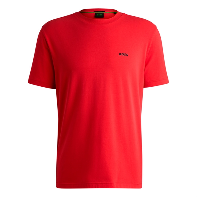 Klassisk rød t-shirt med logo fra BOSS