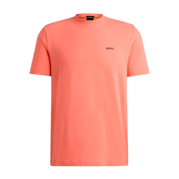 Klassisk t-shirt i farven lys orange med logo fra BOSS