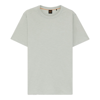 Lækker t-shirt i lysegrå fra BOSS med logo