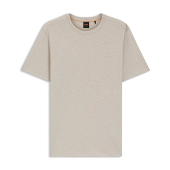 Lækker t-shirt i lys beige med logo fra BOSS