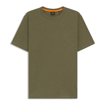 Lækker t-shirt i støvet grøn fra BOSS med logo