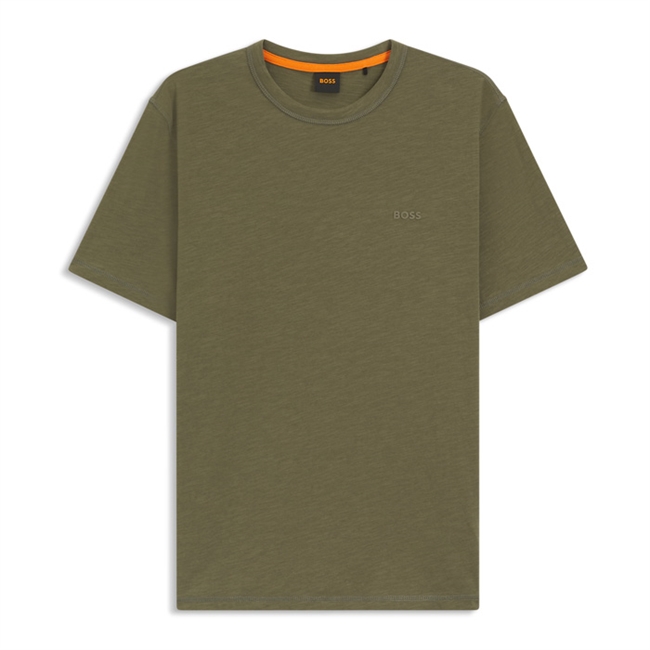 Lækker t-shirt i støvet grøn fra BOSS med logo