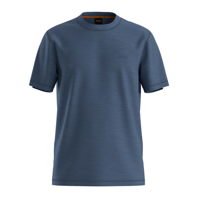 Lækker t-shirt i faven støvet blå fra BOSS med logo