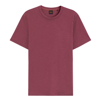 Lækker t-shirt i mørkerød fra BOSS med logo