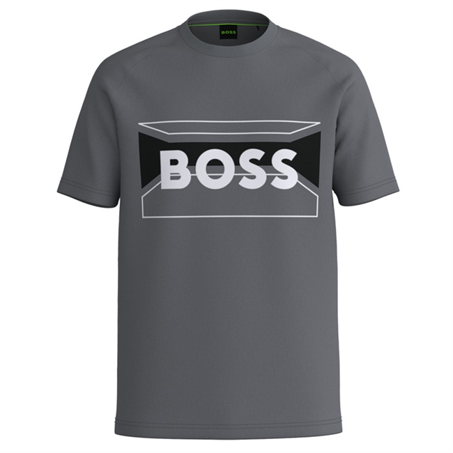 Printet grå T-shirt fra BOSS. 