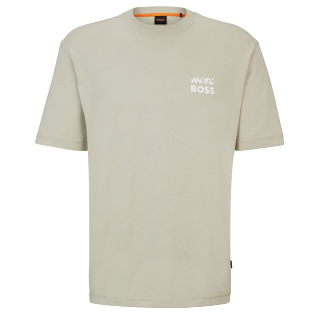 Regular fit beige t-shirt fra BOSS.