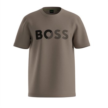 Brun T-Shirt fra BOSS med printet sort logo