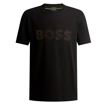 Flot sort t-shirt fra BOSS med stort logo på brystet.