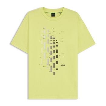 Klassisk lime farvet t-shirt med printet motiv fra BOSS