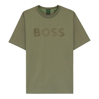 Ikonisk logo t-shirt i army grøn fra BOSS