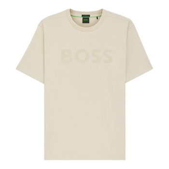 Ikonisk logo t-shirt i beige fra BOSS