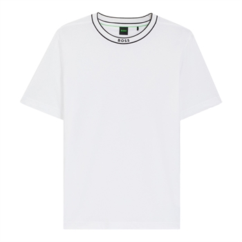 Klassisk pæn t-shirt i hvid med logo fra BOSS