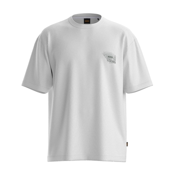 Moderne klassisk t-shirt i hvid med logo fra BOSS