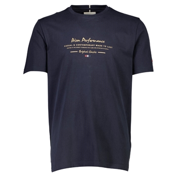 Bison O-Neck T-Shirt m/Print Navy 