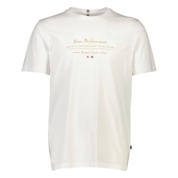Smart hvid t-shirt med print på brystet fra Bison