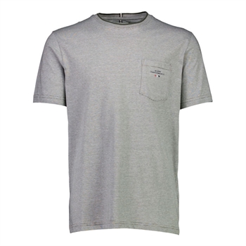 Klassisk stribet t-shirt i army grøn med logo fra Bison