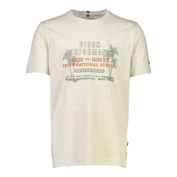 Smart t-shirt i sand farve med print fra Bison