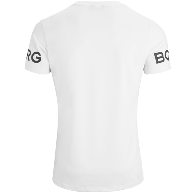 Hvid Sports T-Shirt fra Björn Borg med logo på ærmerne.