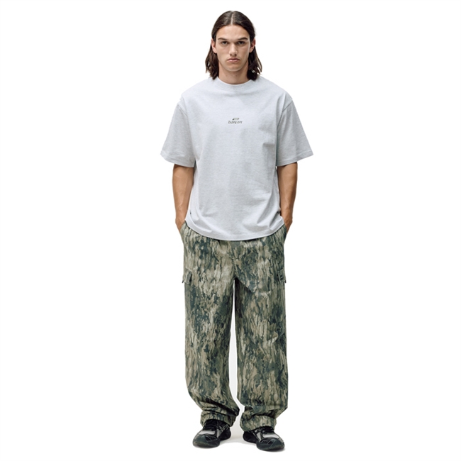 Bareen Box Fit Camo Logo T-Shirt Lysegrå
