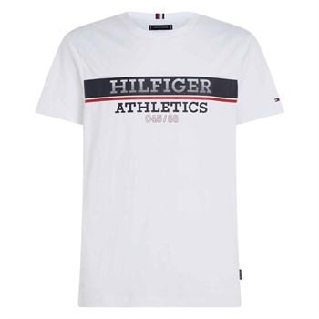 Hvid T-Shirt med Sporty Print fra Tommy Hilfiger