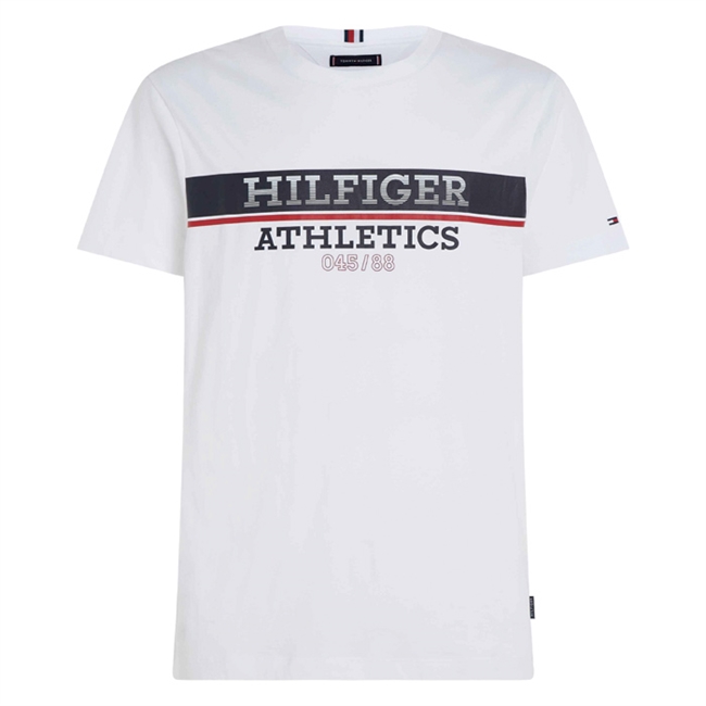 Hvid T-Shirt med Sporty Print fra Tommy Hilfiger
