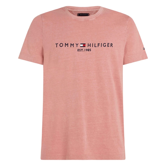 Frisk Rødlig T-Shirt med Klassisk Tommy Hilfiger Brodering