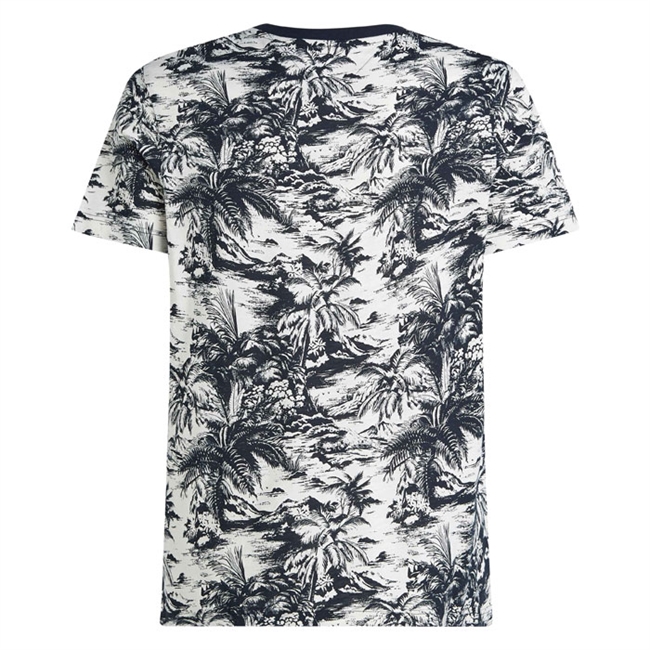 Lækker hvid t-shirt med blåt motiv fra Tommy Hilfiger