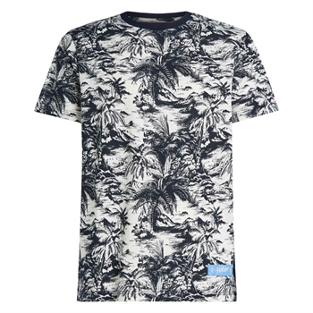 Lækker hvid t-shirt med blåt motiv fra Tommy Hilfiger