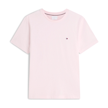 Klassisk lyserød t-shirt med logo fra Tommy Hilfiger