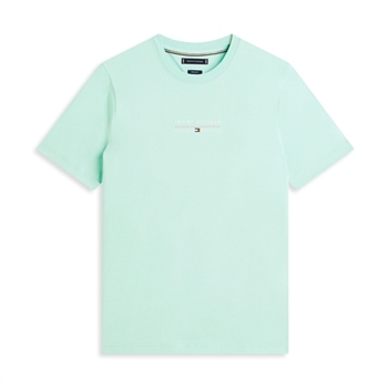 Pæn mintgrøn t-shirt med logo fra Tommy Hilfiger