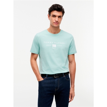 Smart mintgrøn t-shirt med logo fra Tommy Hilfiger
