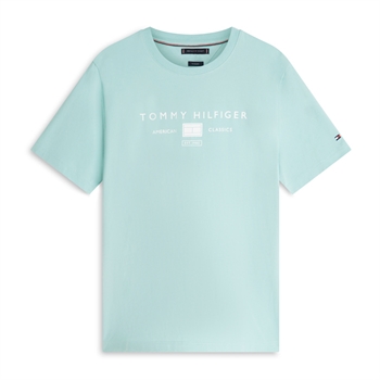 Smart mintgrøn t-shirt med logo fra Tommy Hilfiger