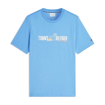 Stilren sommerlig t-shirt med logo fra Tommy Hilfiger
