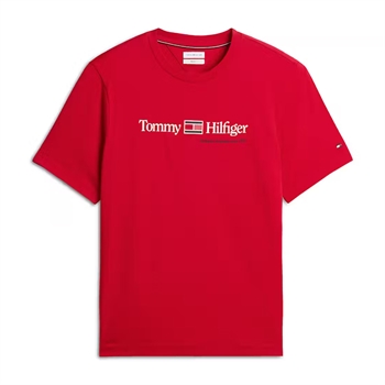 Tommy Hilfiger Brand Love Graphic T-Shirt Medium Red