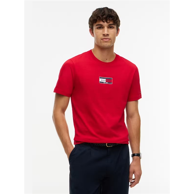 Tommy Hilfiger Flag Tee Brand Love T-Shirt Medium Rød