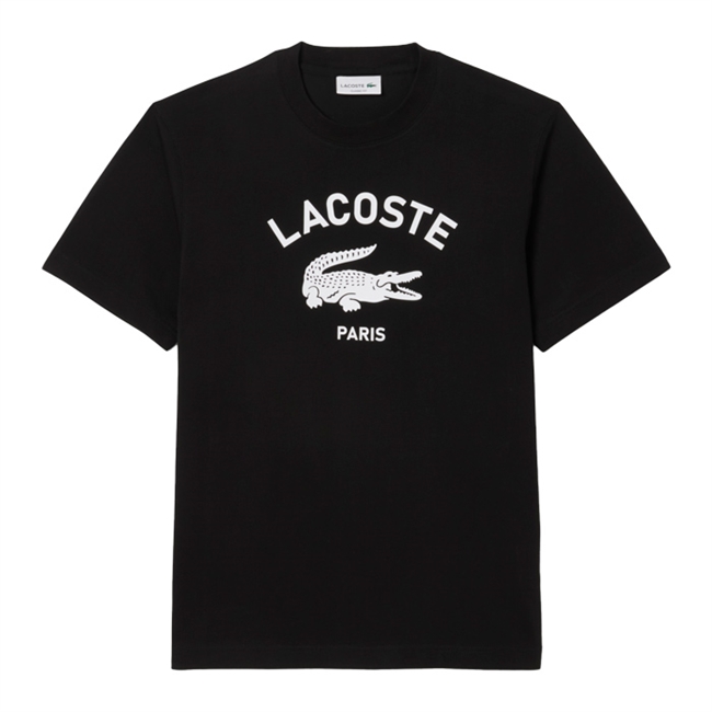 Smart sort t-shirt med print fra Lacoste