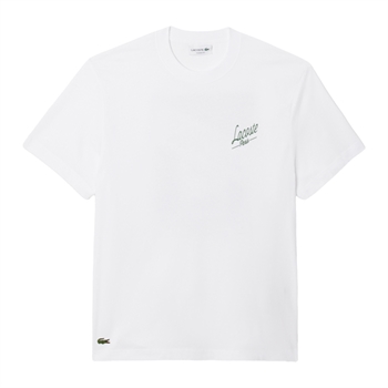Pæn hvid t-shirt med print fra Lacoste
