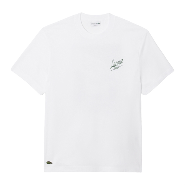 Pæn hvid t-shirt med print fra Lacoste