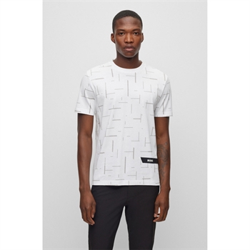 Hugo Boss Tee 3 T-Shirt Hvid m. Mønster str. L