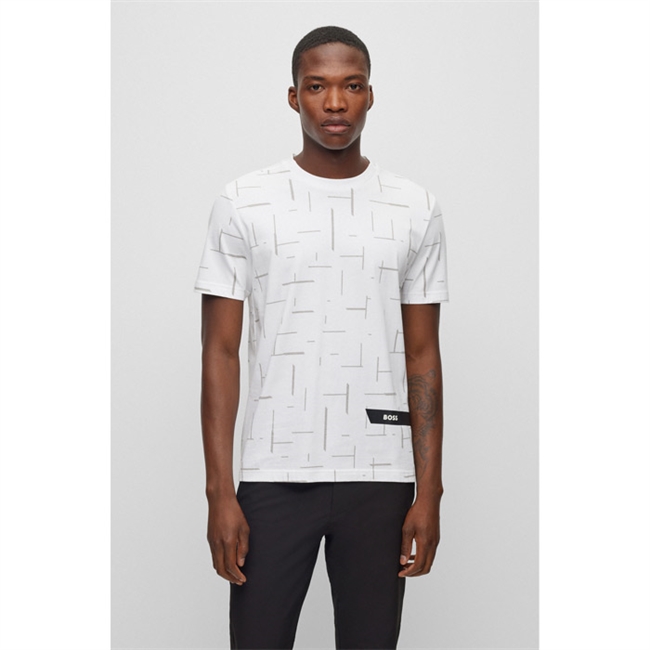 Hugo Boss Tee 3 T-Shirt Hvid m. Mønster str. L