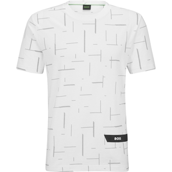 Hugo Boss Tee 3 T-Shirt Hvid m. Mønster