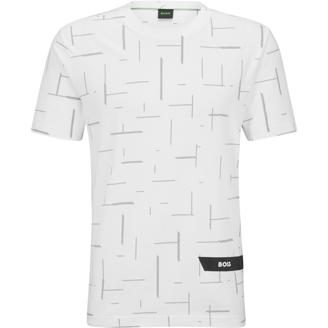 Hugo Boss Tee 3 T-Shirt Hvid m. Mønster str. L
