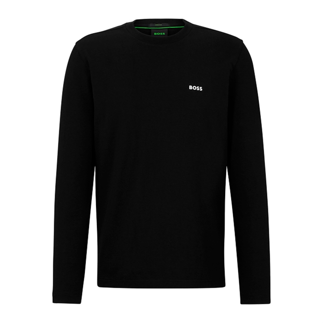 Lækker langærmet t-shirt i sort fra BOSS med logo