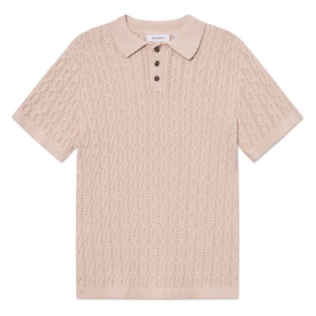Flot strikket polo i beige fra Les Deux